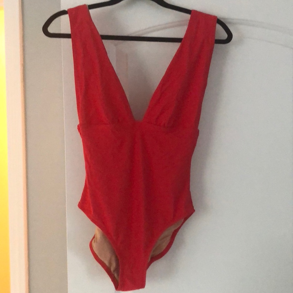 NEW Red Plunge Swimsuit